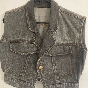 Vintage 1980s cropped denim vest